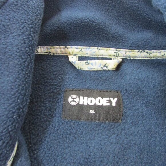 Hooey Youth Girls XL Lightweight Fleece Tech Full Zip Jacket Navy Floral - Picture 3 of 8